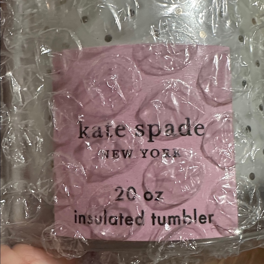 Kate Spade “Yes, Yes, Yes” White Tumbler w/ Black Script & Gold Dots. - Picture 10 of 14
